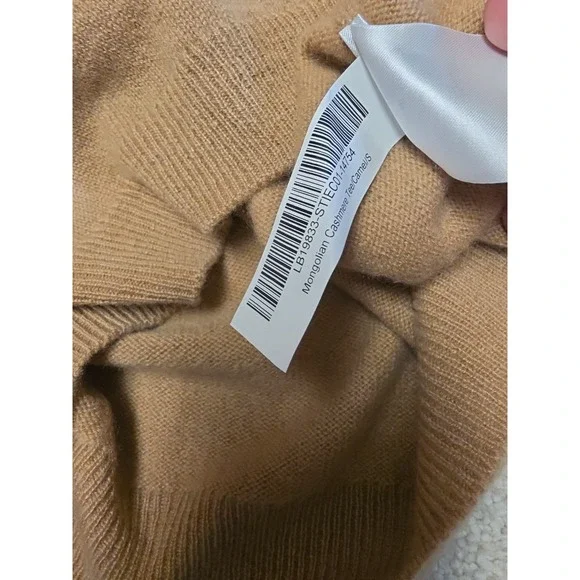 Quince Mongolian Cashmere Camel Tan Short Sleeve Sweater Top Sz S Minimalist - Picture 8 of 8